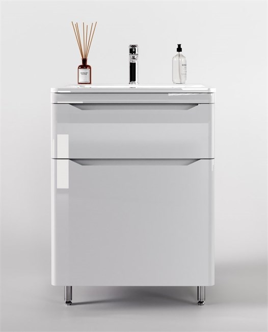 STYLE LINE El Fante Marella El Fante Тумба напольная "Марелла 60" (2 ящ.) Люкс антискрейтч белый глянец, PLUS СС-00002396