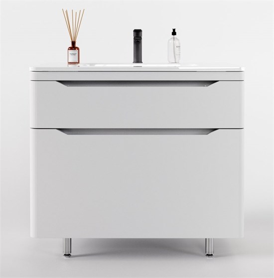 STYLE LINE El Fante Marella El Fante Тумба напольная "Марелла 90" (2 ящ.) Люкс антискрейтч белый матовый, PLUS СС-00002416