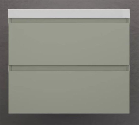 STYLE LINE Тумба подвесная "Манхэттен 70" ЭМАЛЬ под ASTI 70 2 ящика PLUS олива ЛС-00002364