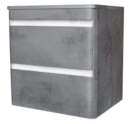 STYLE LINE El Fante Atlantica El Fante Тумба подвесная "Атлантика 70", Люкс бетон темный, (2 ящ.), со столешницей МДФ, PLUS СС-00002282