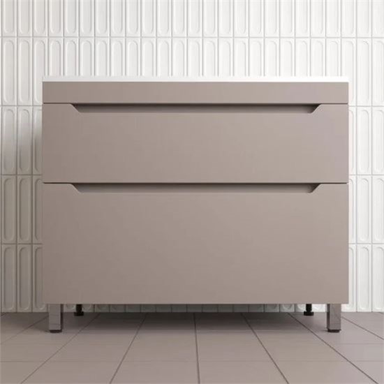 STYLE LINE Тумба напольная "Остин" под раковину Фортуна 100 2 ящ тауп темный эмаль PLUS ЛС-00002402