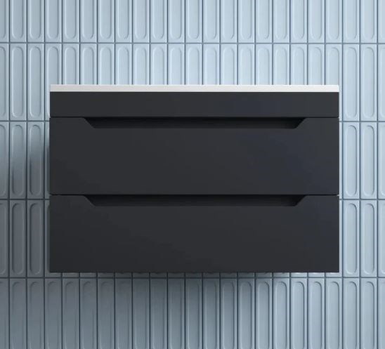 STYLE LINE Тумба подвесная "Остин" под раковину Фортуна 80 2 ящ графит эмаль PLUS ЛС-00002404