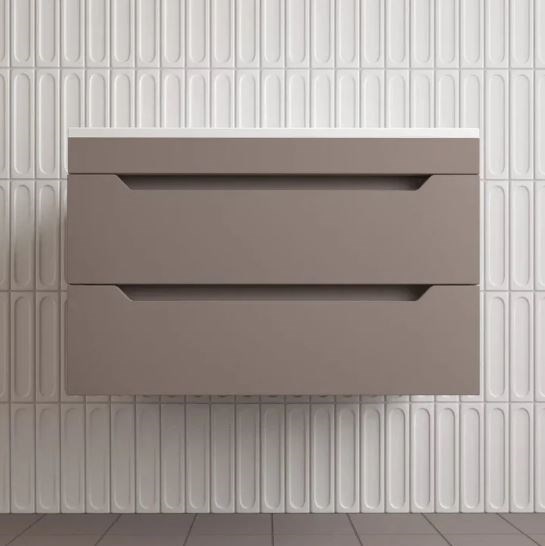 STYLE LINE Тумба подвесная "Остин" под раковину Фортуна 80 2 ящ тауп темный эмаль PLUS ЛС-00002406