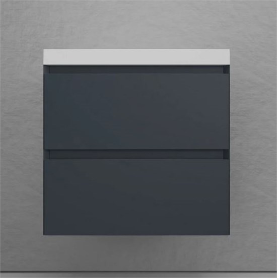 STYLE LINE Тумба подвесная "Манхэттен 60" ЭМАЛЬ под ASTI 60 2 ящика PLUS графит ЛС-00002366