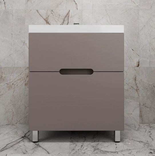 STYLE LINE Тумба напольная "Матис 70" под ASTI 70 (2 ящика), ТАУП ТЁМНЫЙ, ЭМАЛЬ ЛС-00002436