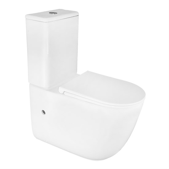 AZARIO Riano Унитаз-компакт 355х620х790 напольный, безободковый, слив "Торнадо" с быстросъемным сиденьем "Микролифт" (AZ-1307A) AZ-1307A