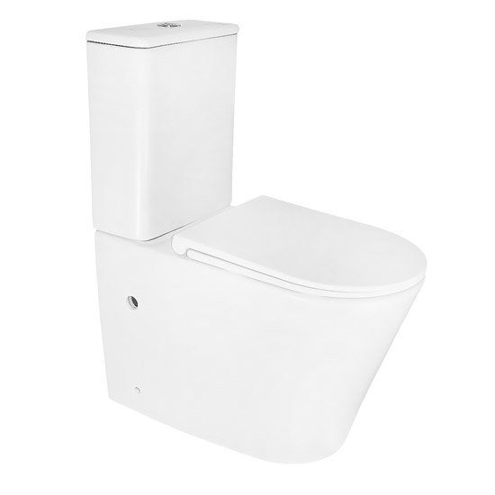 AZARIO Lander Унитаз-компакт 350х630х795 напольный, безободковый, слив "Торнадо" с быстросъемным сиденьем "Микролифт" (AZ-1257A) AZ-1257A