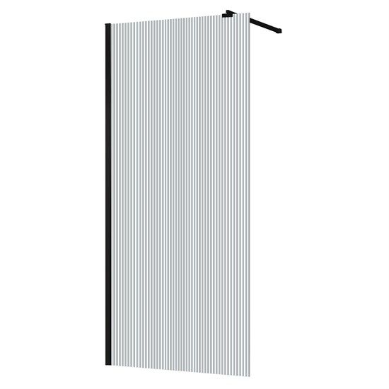 AZARIO Душевая перегородка Walk-in 1200х1950 рифленое стекло 8 мм, профиль черный матовый (AZ-251-120-MB-CRF) AZ-251-120-MB-CRF