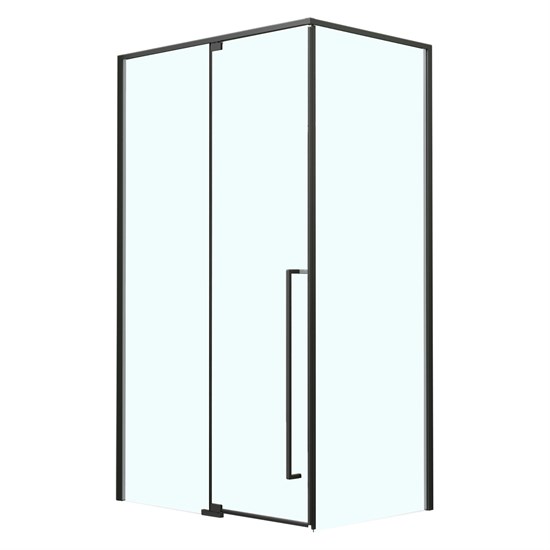 AZARIO Душевое ограждение распашное MALE 1000х1000х1950 прозрачное стекло 6 мм, профиль черный матовый (AZ-J50-100-MB-CL) AZ-J50-100-MB-CL