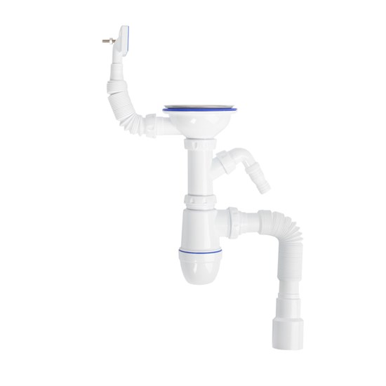 IDDIS Сифон для мойки с выпуском 3 1/2 с переливом и и отводом Kitchen Line (S11UPS0i84) S11UPS0i84