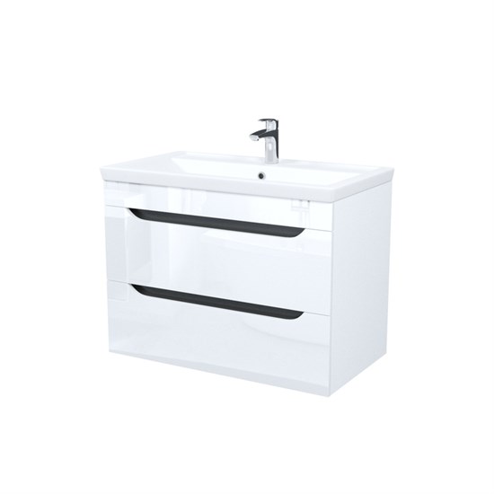 IDDIS Тумба с умывальником, подвесная, 80 см, белый, Ray, , (RAY80W0i95K) RAY80W0i95K