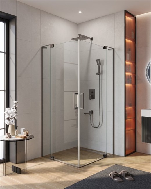 CEZARES Slider Душевой уголок прямоугольный размер 90x70 см, профиль - оружейная сталь / стекло - прозрачный, двери распашные SLIDER-AH-2-70/80-90/100-C-GM