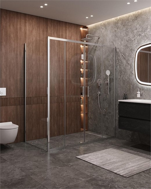 CEZARES Molveno Душевой уголок прямоугольный размер 170x90 см двери раздвижные профиль - хром / стекло - прозрачное MOLVENO-AH-2/1-170/90-C-Cr-IV