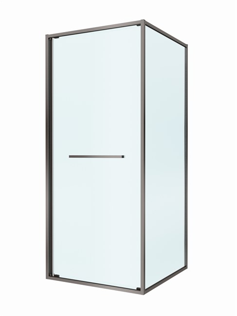 CEZARES Lux Душевой уголок квадратный двери раздвижные размер 80x80 см, цвет профиль - оружейная сталь / стекло - прозрачное LUX-A-FS-1-80-C-GM