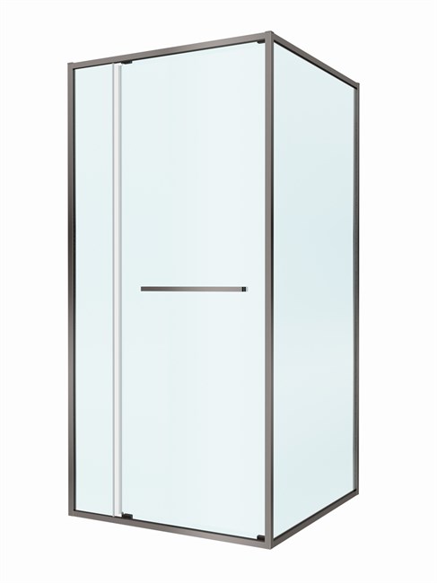 CEZARES Lux Душевой уголок квадратный двери раздвижные размер 100x100 см, цвет профиль - оружейная сталь / стекло - прозрачное LUX-A-FS-11-100-C-GM