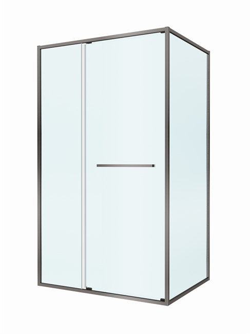 CEZARES Lux Душевой уголок прямоугольный двери раздвижные размер 110x80 см, цвет профиль - оружейная сталь / стекло - прозрачное LUX-AH-FS-11-110/80-C-GM