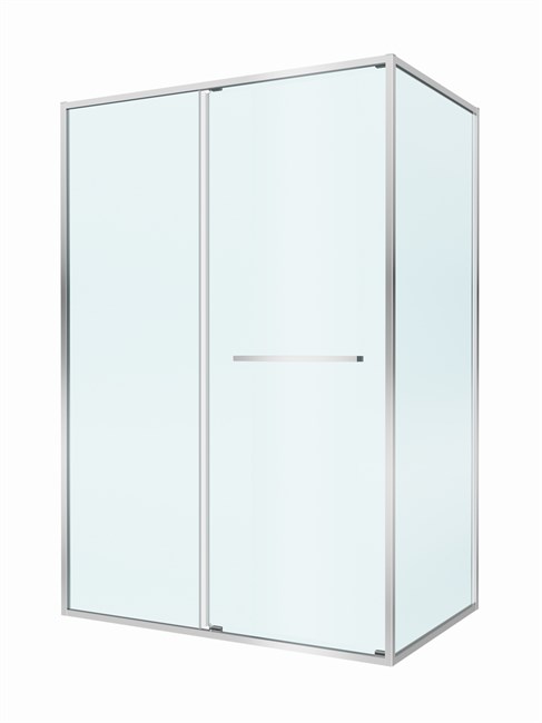 CEZARES Lux Душевой уголок прямоугольный двери раздвижные размер 130x80 см, цвет профиль - хром / стекло - прозрачное LUX-AH-FS-11-130/80-C-CR
