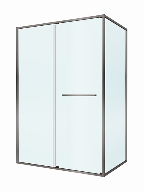 CEZARES Lux Душевой уголок прямоугольный двери раздвижные размер 140x100 см, цвет профиль - оружейная сталь / стекло - прозрачное LUX-AH-FS-11-140/100-C-GM