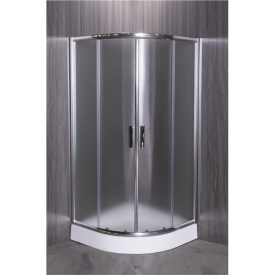 ESBANO Душевой уголок полукруглый размер 100x100 см профиль - хром / стекло - рифленое ESUGR8025