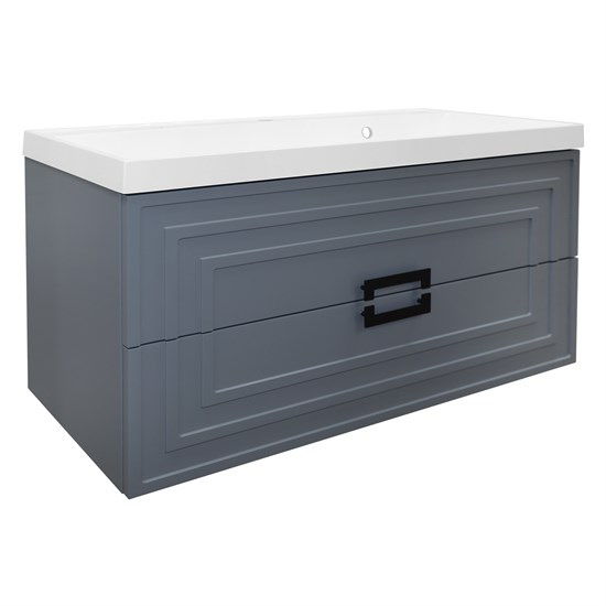 AZARIO Комплект Тумба ARMARIO 100/2 1000х450х585 подвесная, с раковиной CLASSIK 100, серый матовый (CS00096972) CS00096972