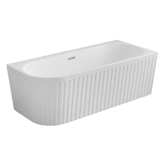 AZARIO Ванна акриловая LAGO GARDA 1600х750х580 пристенная, рифленая, правосторонняя, в комплекте с сифоном и металлической рамой (AZ-6724-A2 R 16075) AZ-6724-A2 R 16075