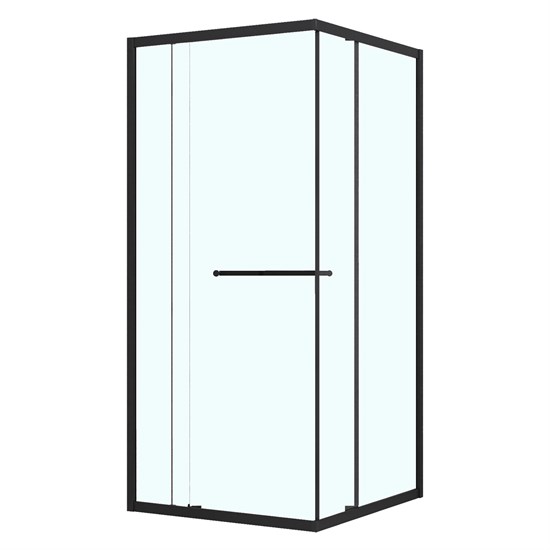 AZARIO Душевое ограждение MONAKO 1000х1000х1950 сдвижная дверь, прозрачное стекло 6 мм, профиль черный матовый (AZ-L47-100-MB-CL) AZ-L47-100-MB-CL
