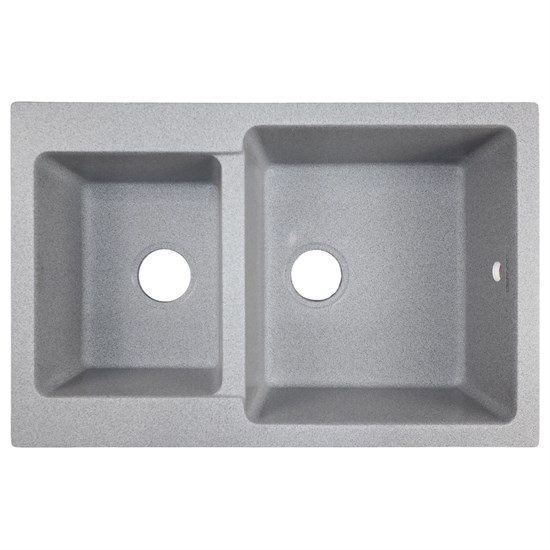 AZARIO Кухонная мойка Ostin 770x510х210 искусственный мрамор, двойная, сифон в комплекте, цвет серый (CS00105243) CS00105243