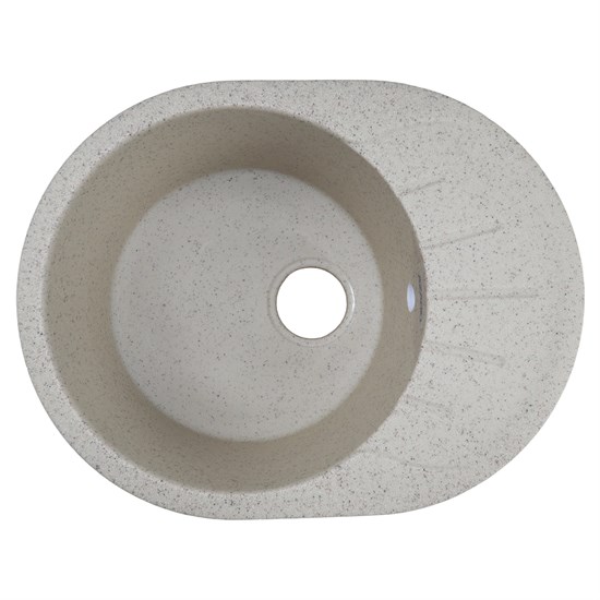 AZARIO Кухонная мойка Canto 570x440x190 искусственный мрамор, с "крылом", сифон в комплекте, цвет песочный (CS00105247) CS00105247