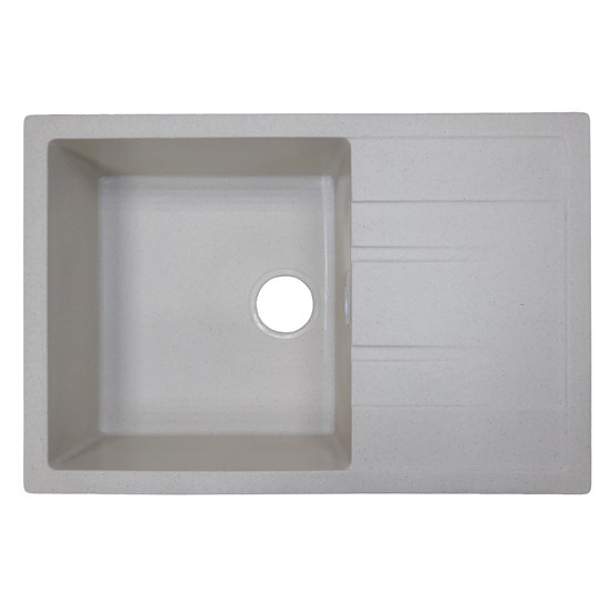 AZARIO Кухонная мойка Rio 750x505x185 искусственный мрамор, с "крылом", сифон в комплекте, цвет бежевый (CS00105226) CS00105226