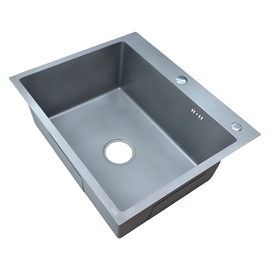 AZARIO Кухонная мойка NICOLE 600х500х220 нержавеющая сталь, в комплекте сифон, диспенсер, коландер, серая соты (AZG6050H) AZG6050H