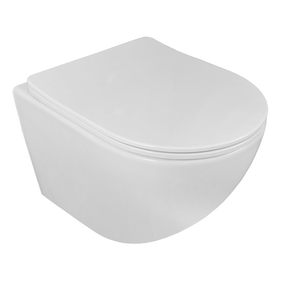 AZARIO Унитаз подвесной Loranto ESTER 360х485х320 с системой смыва "Tornado", в комплекте с быстросъемным сиденьем микролифт, дюропласт (87265) AZ-87265