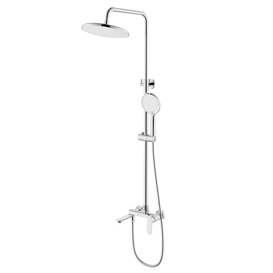AZARIO Душевая система Alanti с круглым тропическим душем, керамический картридж, шланг 150 см, хром (AZ-K2332) AZ-K2332