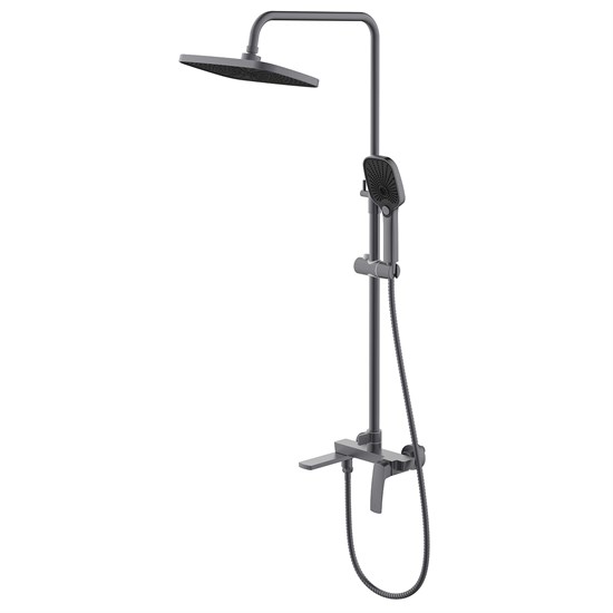 AZARIO Душевая система Conda с квадратным тропическим душем, керамический картридж, шланг 150 см, графит (AZ-K2411GR) AZ-K2411GR
