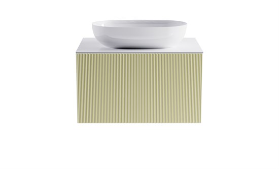 ASTRA-FORM Тумба подвесная М-40 70см 1ящ цв RAL1013 мат./волна, раковина Атрия бел гл., столешница Solid бел гл. 4631177713514