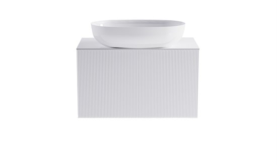 ASTRA-FORM Тумба подвесная М-40 70см 1ящ цв белый мат./волна, раковина Атрия бел гл., столешница Solid бел гл. 4631177713538