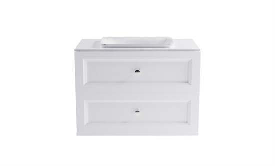 ASTRA-FORM Тумба подвесная Классик  90 с 2ящ белый мат. с раковиной Ретро бел гл. и столешницей Solid бел гл. 4631177714399