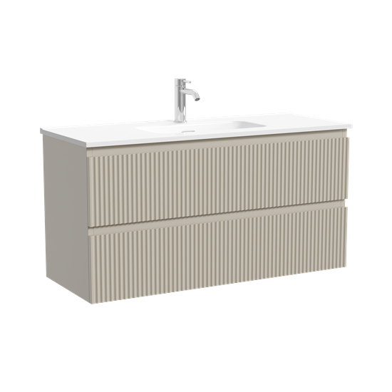 SANCOS Тумба подвесная Snob R 995х390х500, c двумя ящиками оснащенными доводчиками, Beige Soft , арт.SNR100/39CE SNR100/39CE