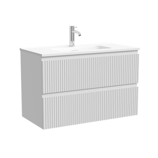 SANCOS Тумба подвесная Snob R 790х390х500, c двумя ящиками оснащенными доводчиками, Bianco, арт.SNR80/39W SNR80/39W