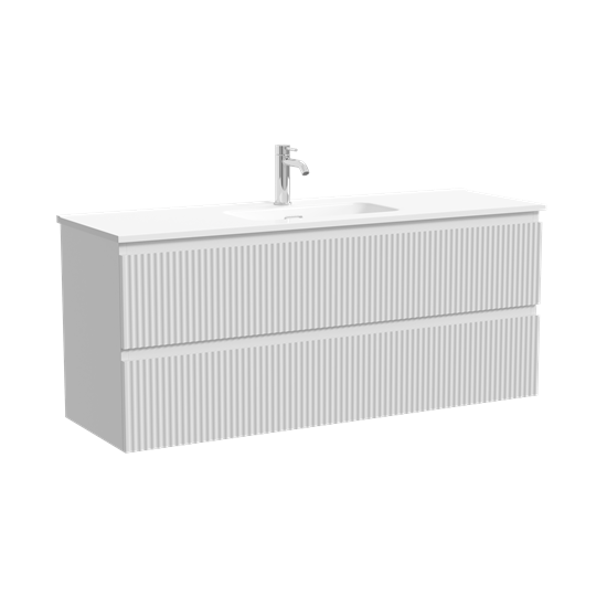 SANCOS Тумба подвесная Snob R 1195х390х500, c двумя ящиками оснащенными доводчиками, Bianco, арт.SNR120/39W SNR120/39W