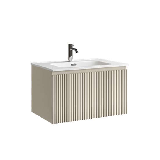 SANCOS Тумба подвесная Snob R 1.0 690х445х406, c одним ящиком оснащенным доводчиками Beige Soft, арт. SNR1.070CE SNR1.070CE