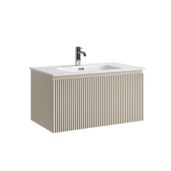 SANCOS Тумба подвесная Snob R 1.0 790х445х406, c одним ящиком оснащенным доводчиками, Beige Soft , арт.SNR1.080CE SNR1.080CE