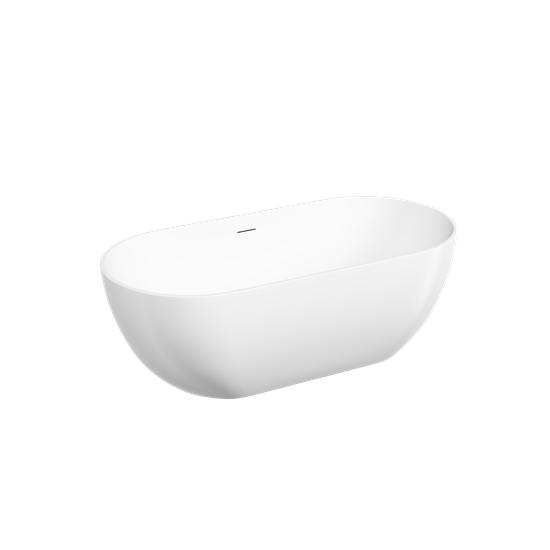 SANCOS Акриловая ванна Leaf 1700x800x580, отдельностоящая, овальная, с каркасом, со сливом-переливом, донным клапаном"сlick-сlack", белый матовый, арт. FB20MW FB20MW