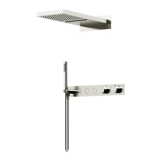 SANCOS Душевой комплект с термостатом Linn, с внутренней частью, брашированный никель, PVD покрытие, арт. SC9023BN SC9023BN
