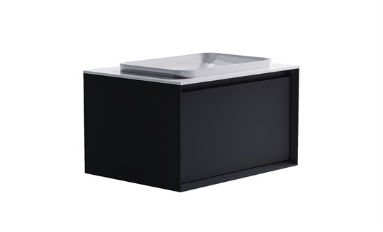 ASTRA-FORM Тумба подвесная Фрейм  70 с 1ящ RAL7024 мат. с раковиной Антарес бел гл. и столешницей Solid бел гл. 4631177713781