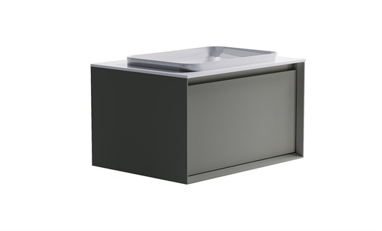 ASTRA-FORM Тумба подвесная Фрейм  80 с 1ящ NCS S 3502-y мат. с раковиной Антарес бел гл. и столешницей Solid бел гл. 4631177713828