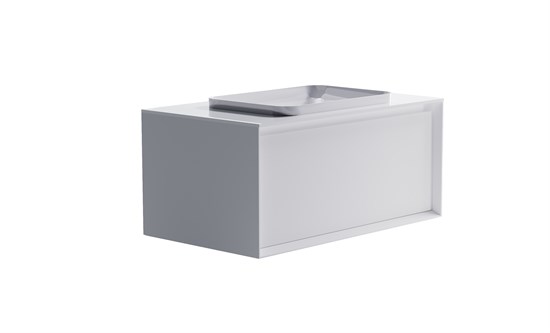 ASTRA-FORM Тумба подвесная Фрейм  100 с 1ящ белый мат. с раковиной Антарес бел гл. и столешницей Solid бел гл. 4631177713972