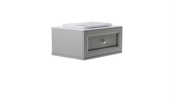 ASTRA-FORM Тумба подвесная Классик  80 с 1ящ NCS S 3502-Y мат. с раковиной Ретро бел гл. и столешницей Solid бел гл. 4631177714061