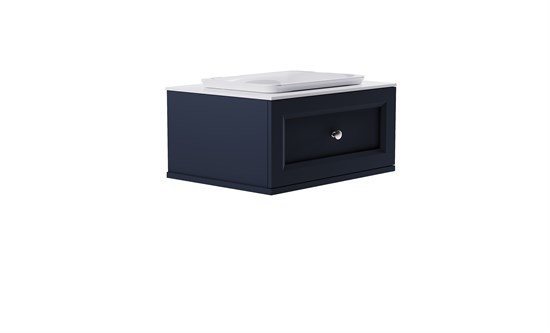 ASTRA-FORM Тумба подвесная Классик  80 с 1ящ RAL7024 мат. с раковиной Ретро бел гл. и столешницей Solid бел гл. 4631177714085