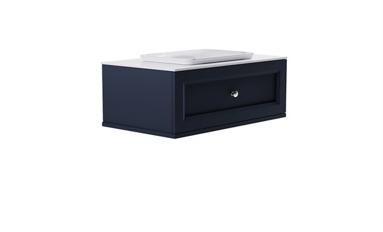 ASTRA-FORM Тумба подвесная Классик  90 с 1ящ RAL7024 мат. с раковиной Ретро бел гл. и столешницей Solid бел гл. 4631177714146