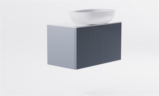 ASTRA-FORM Тумба подвесная М-40 Slim 80см 1ящ NCS S 3005-R80B мат./волна, раковина Атрия бел гл., столешница Solid бел гл. 4631177714535